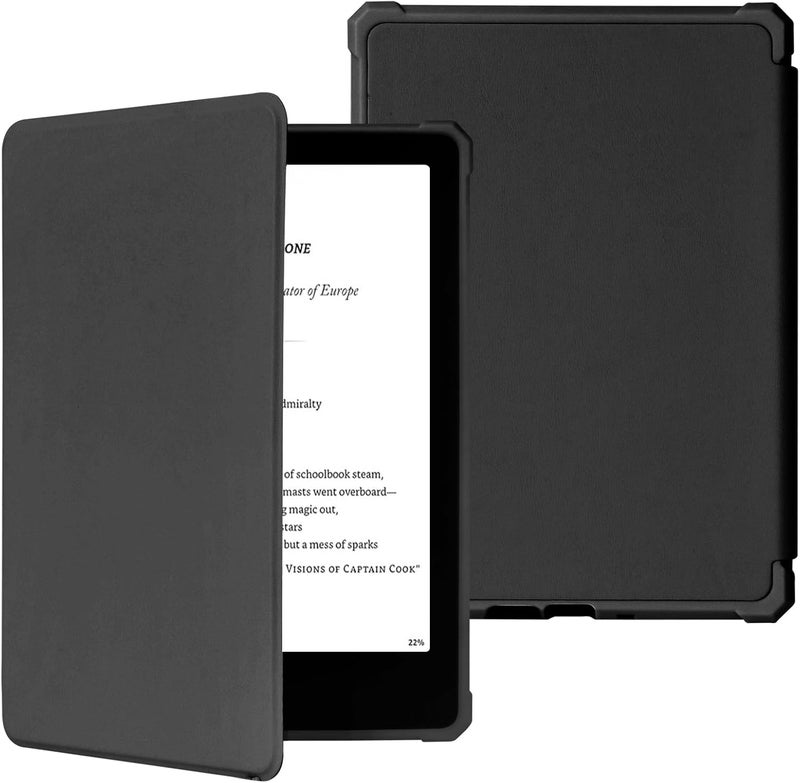 FUWANG Case for Kindle 6 inch 2024 and 2022 Releases Only (11 Generation) - Ultra Slim Lightweight Premium PU Leather Folio Cover with Auto Wake/Sleep Fits Kindle 6'' 11th Generation 2024/2022 Black - Image 1